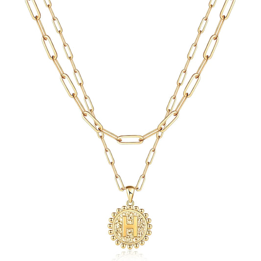 Golden Letter – Layered Initial Necklace
