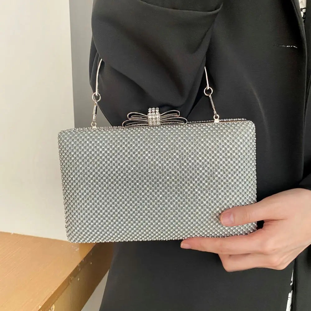 Stella Sparkle™ Silver Glitter Clutch