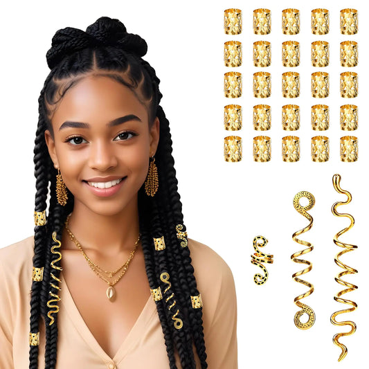 Golden Muse – 28-Piece Hair Jewelry Set
