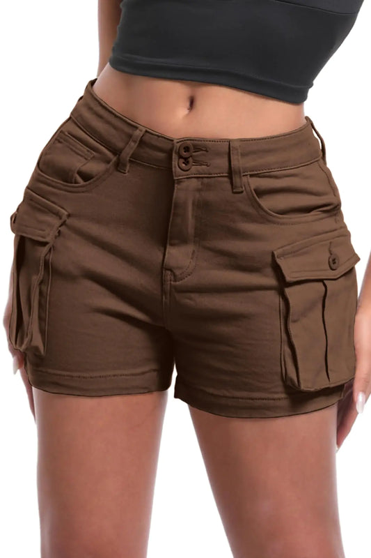 LLEVEN Y2K StreetCargo™ Shorts – Brown