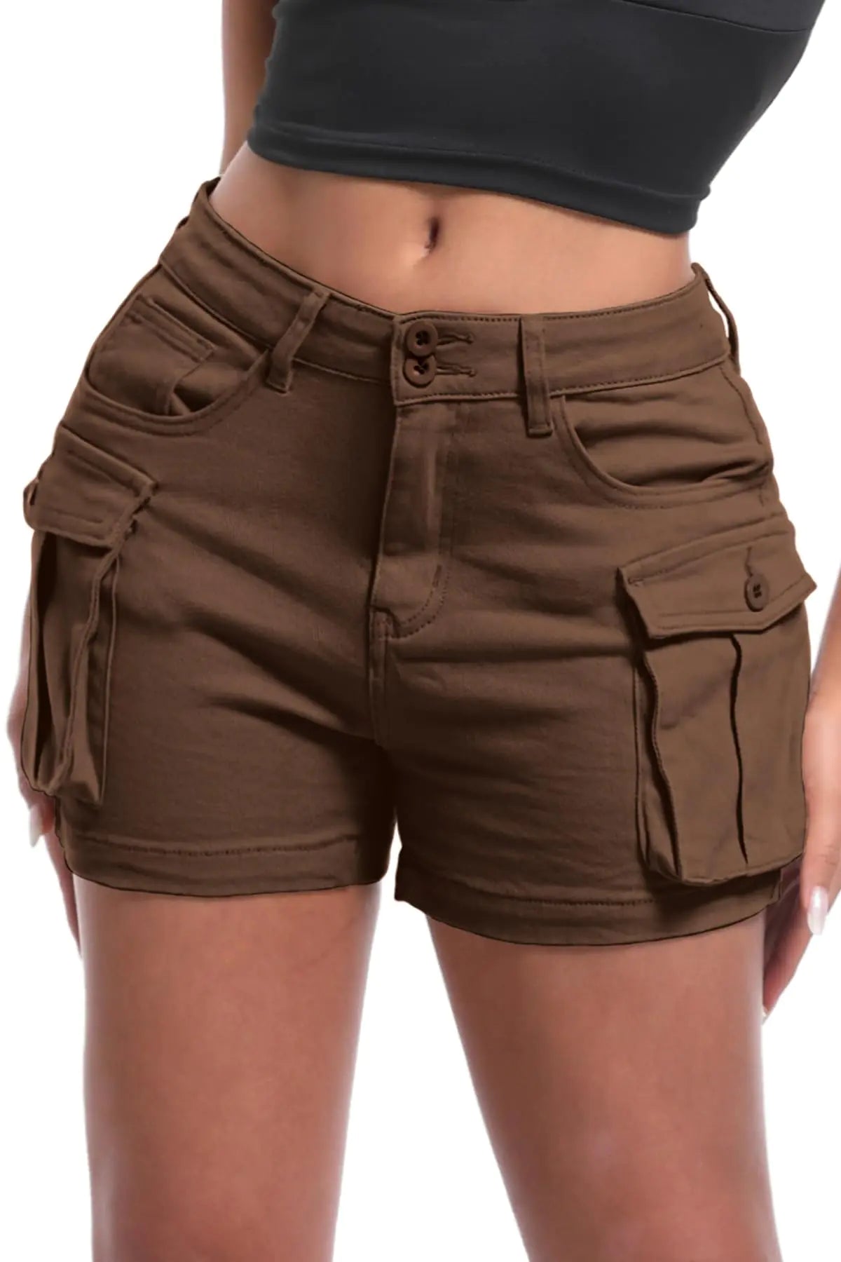 LLEVEN Y2K StreetCargo™ Shorts – Brown