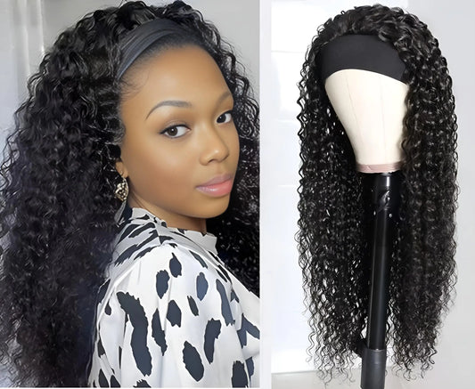 CurlyQueen™ 16” Headband Wig – 100% Human Hai