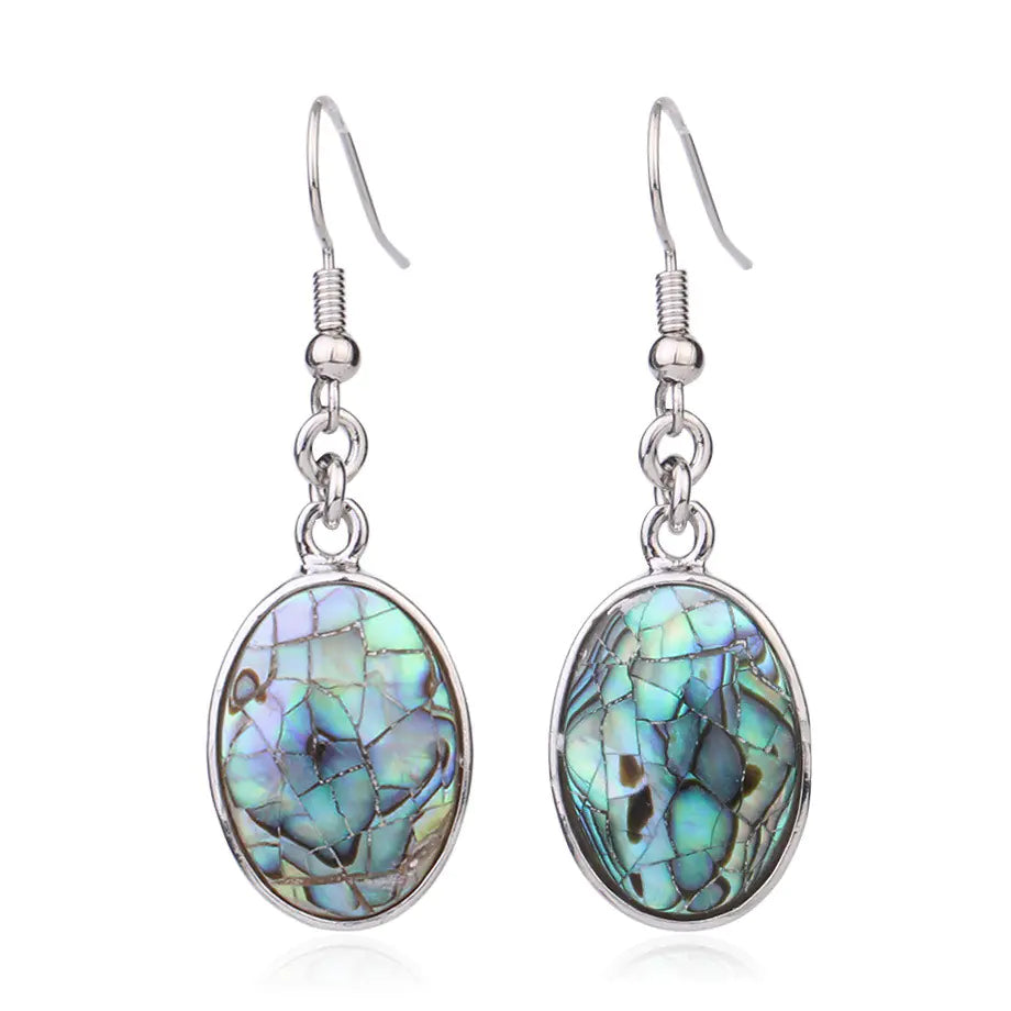 Coastal Glow – Natural Shell Oval Earrings