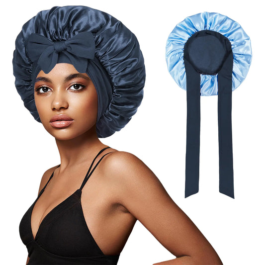 Twilight Wrap – Reversible Double-Layer Satin Bonnet