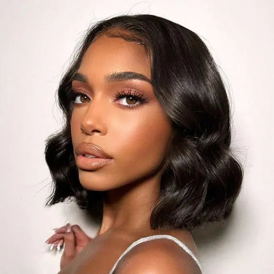 GlamWave™ 10” Body Wave Lace Front Wig – 100% Human Hair