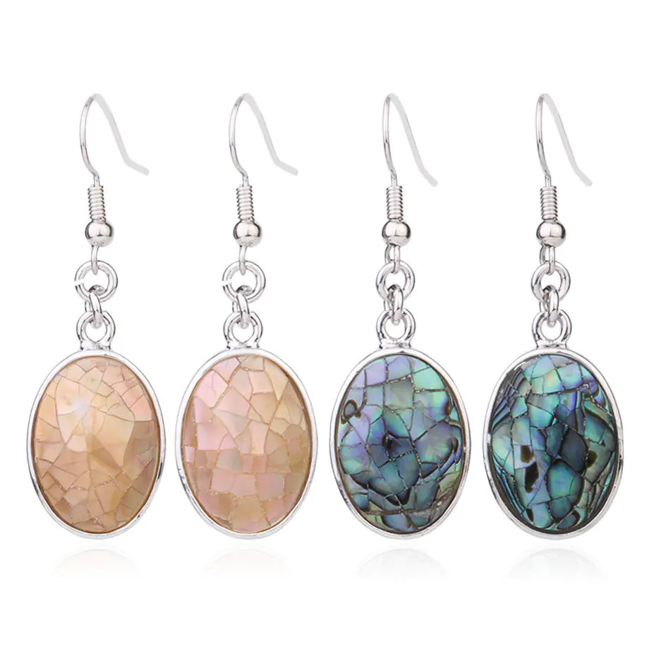 Coastal Glow – Natural Shell Oval Earrings
