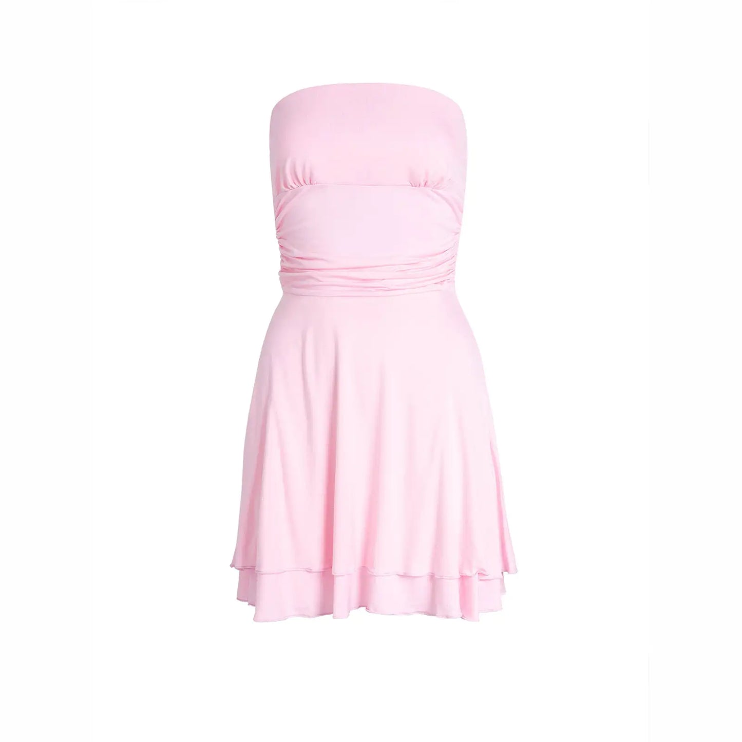 SweetRush™ Y2K Tube Dress – Pleated Bodycon