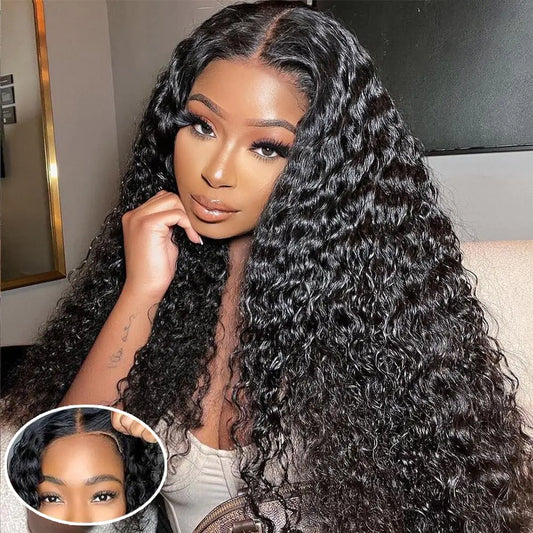 Veluxe™ 5x8 Glueless Deep Wave Wig – Pre-Cut & Pre-Plucked Human Hair