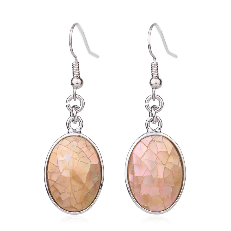 Coastal Glow – Natural Shell Oval Earrings
